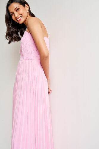 Self Design Flared Gown, Pink, image 4