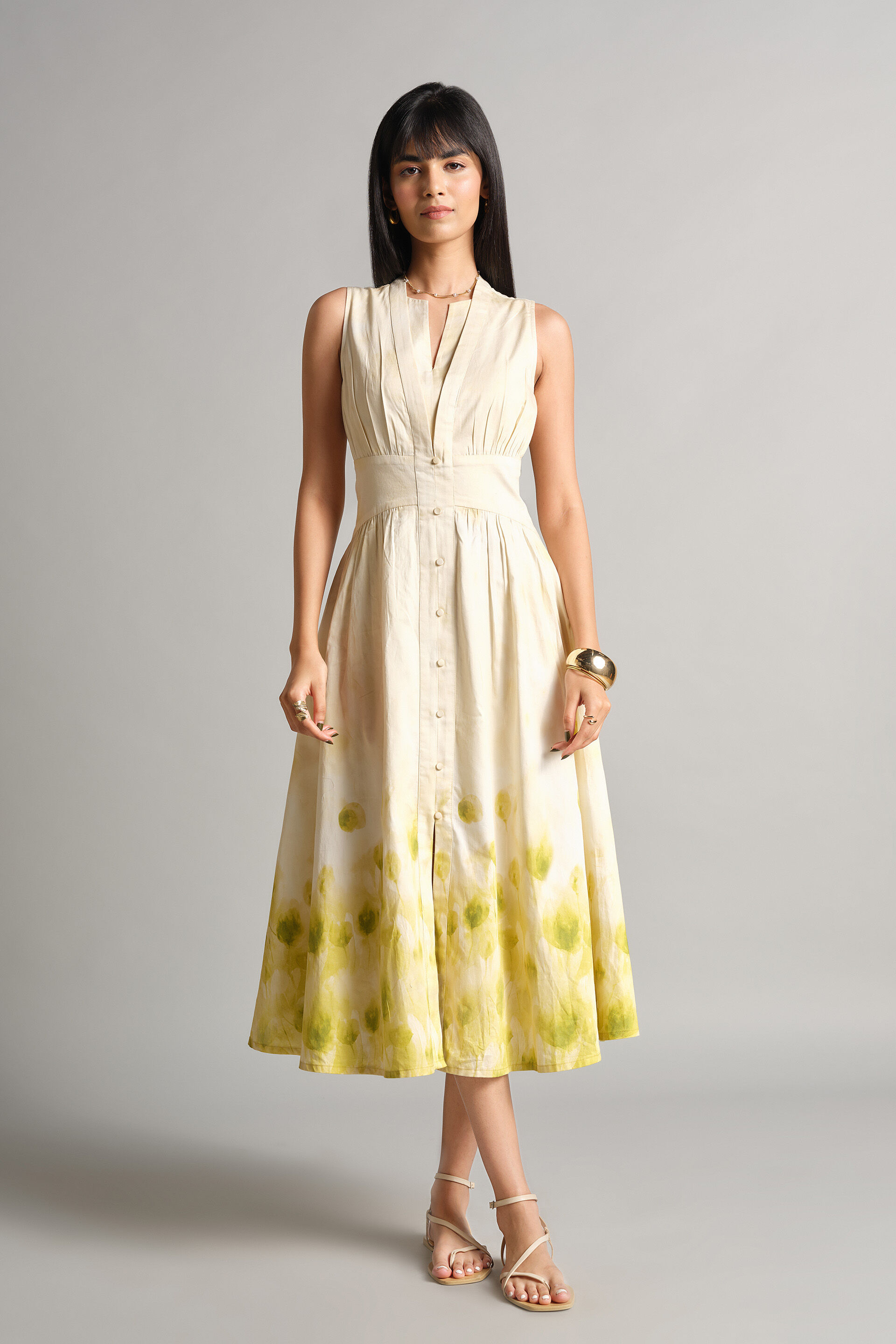 Mountain Flowers Dress, Yellow, image 1