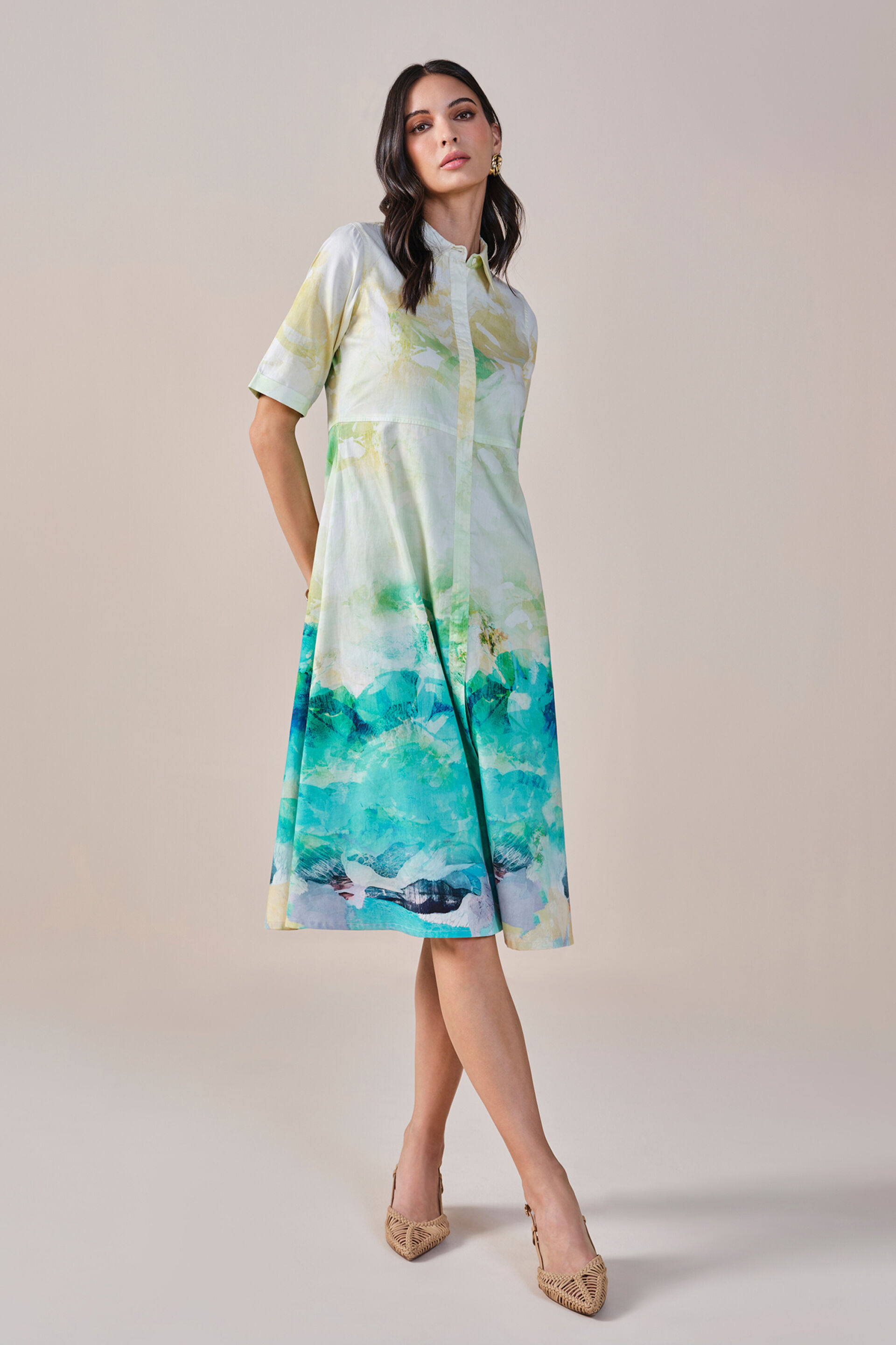 Ocean Rhythm Cotton Dress, Multi Color, image 5
