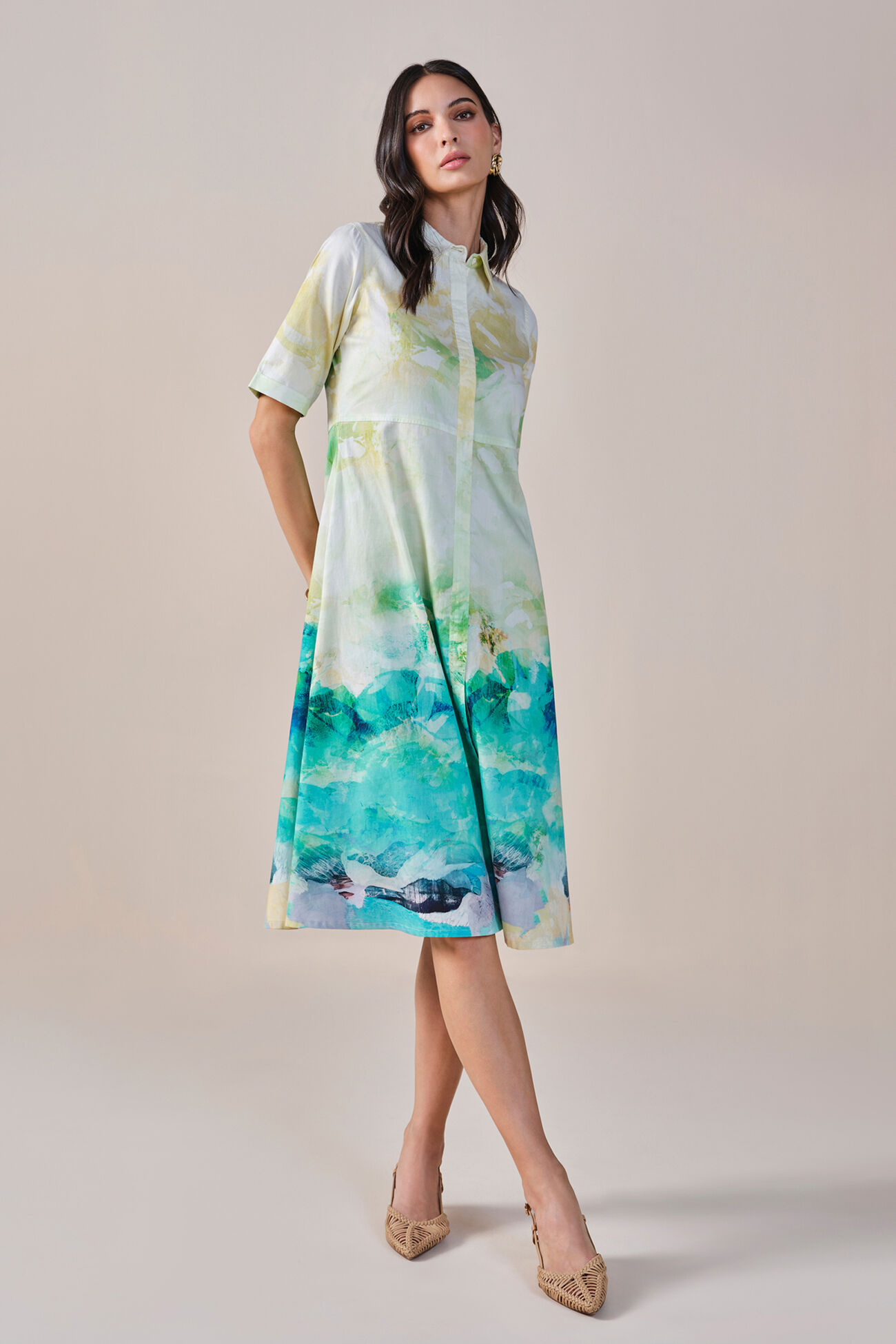 Ocean Rhythm Cotton Dress, Multi Color, image 5