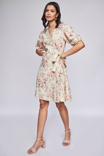 Multi Floral Flared Dress, , image 2