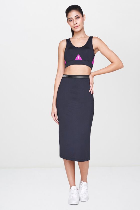 4 - Black Stripes Straight Midi Skirt, image 4