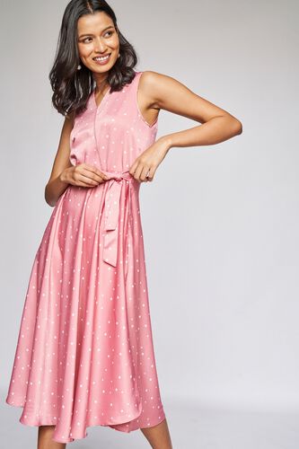 3 - Blush Polka Dots Fit and Flare Dress, image 3