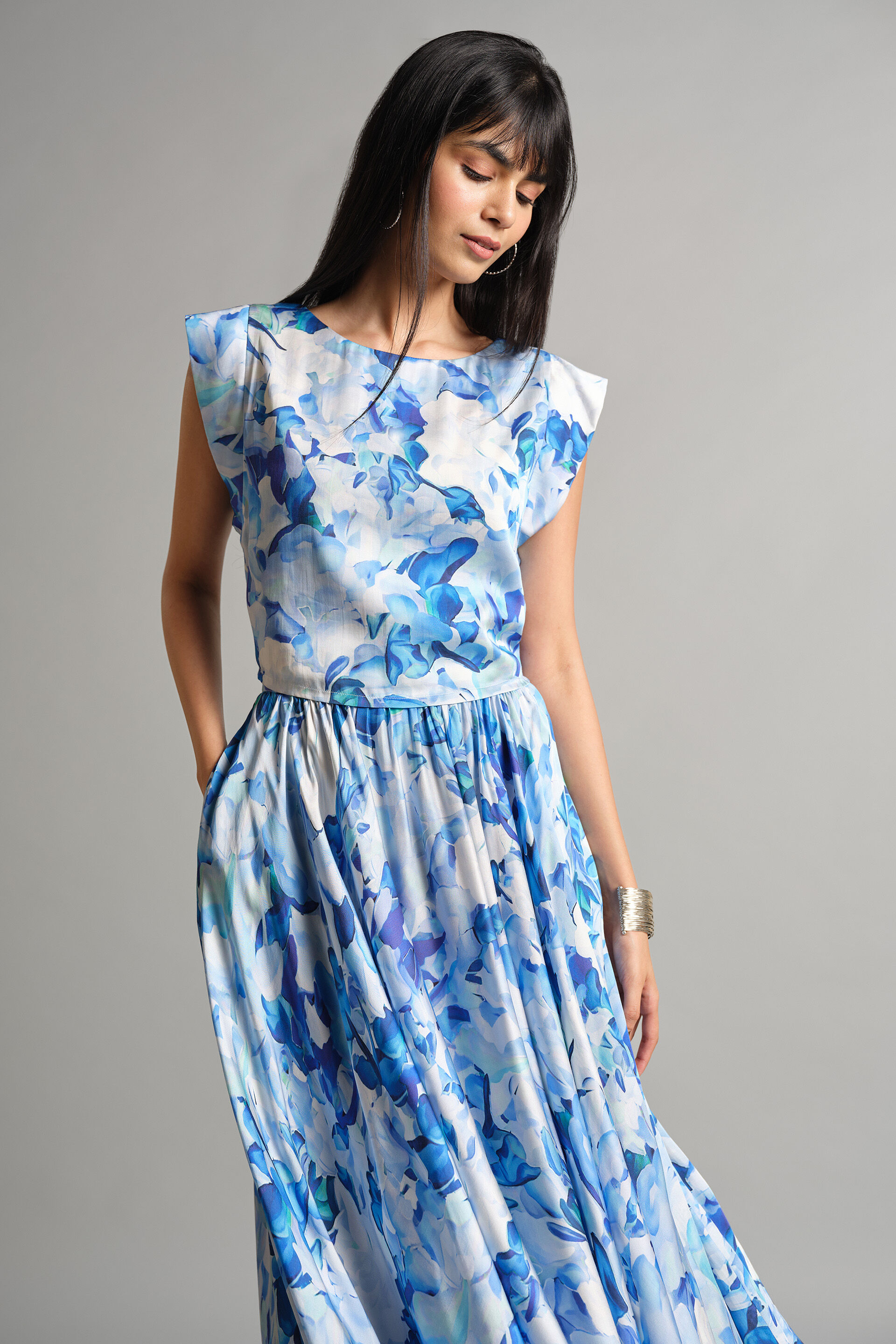 Blooming Blues Skirt Set, Blue, image 4