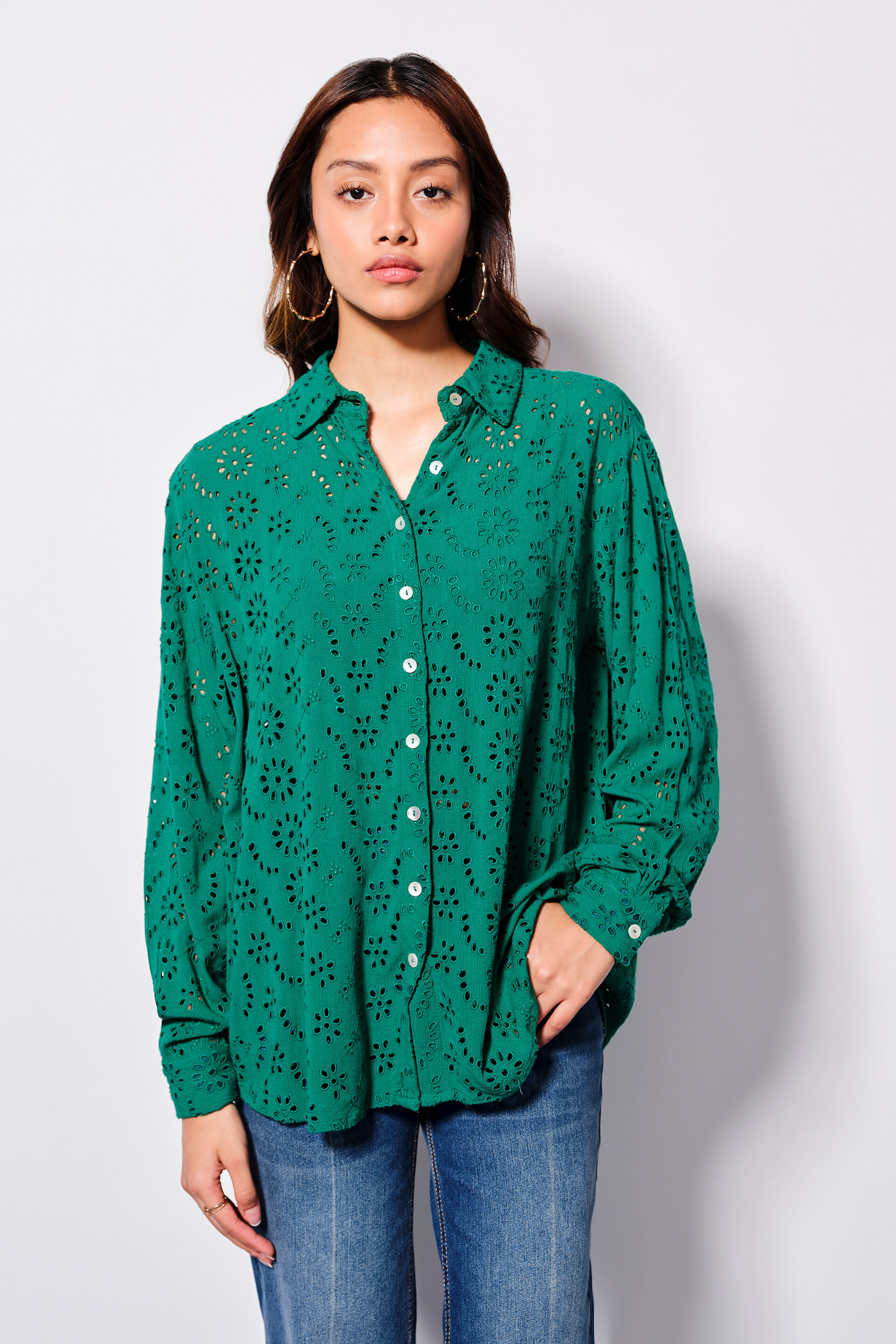 Chic Grooves Viscose Shirt, Green, image 1