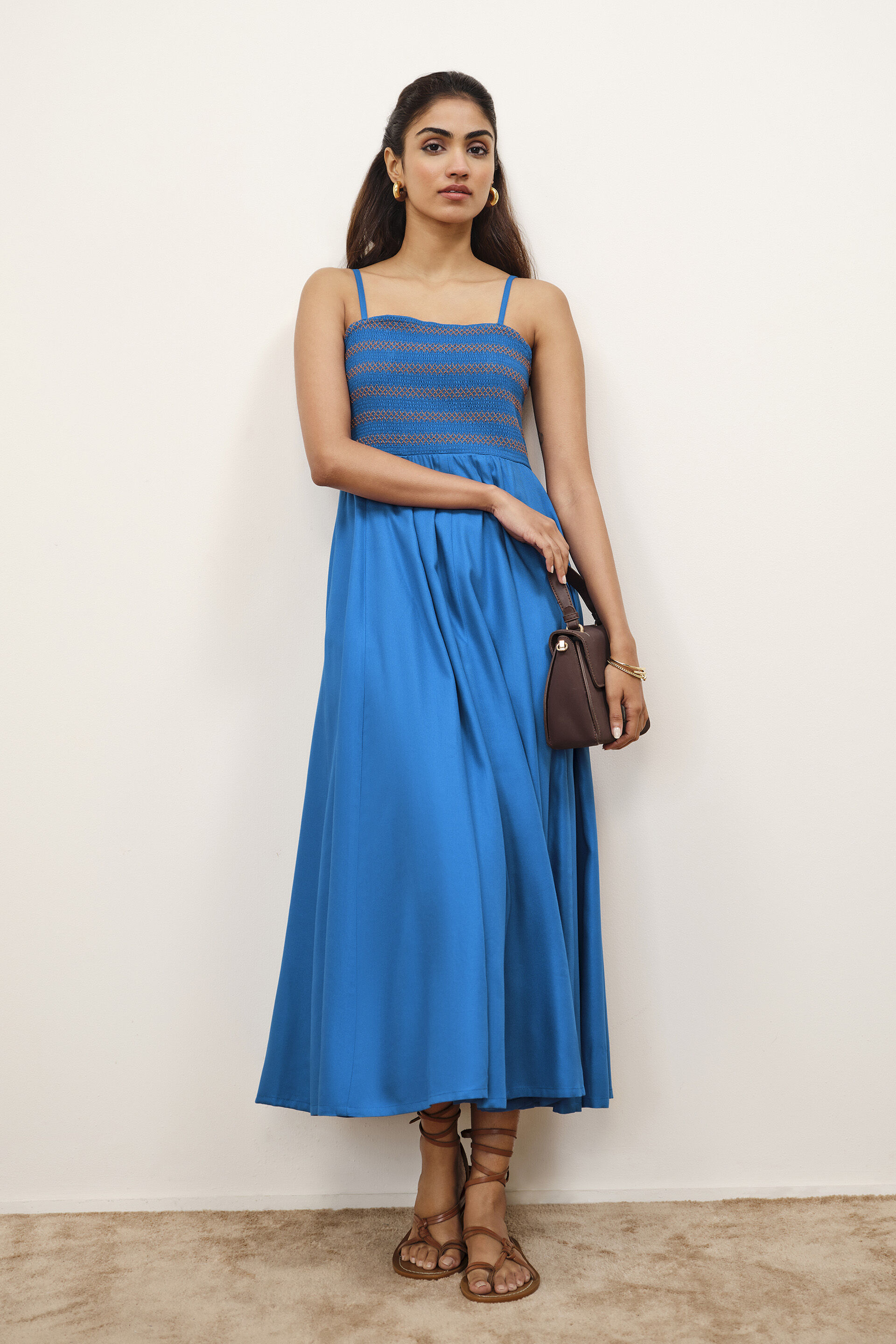 Cobalt Blue Midi Dress, Blue, image 4