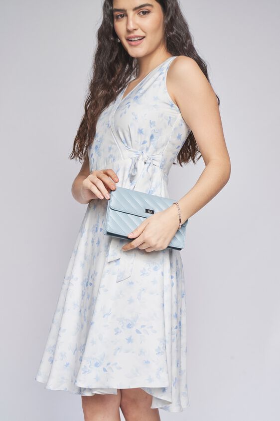1 - Blue Floral Curved Dress, image 3