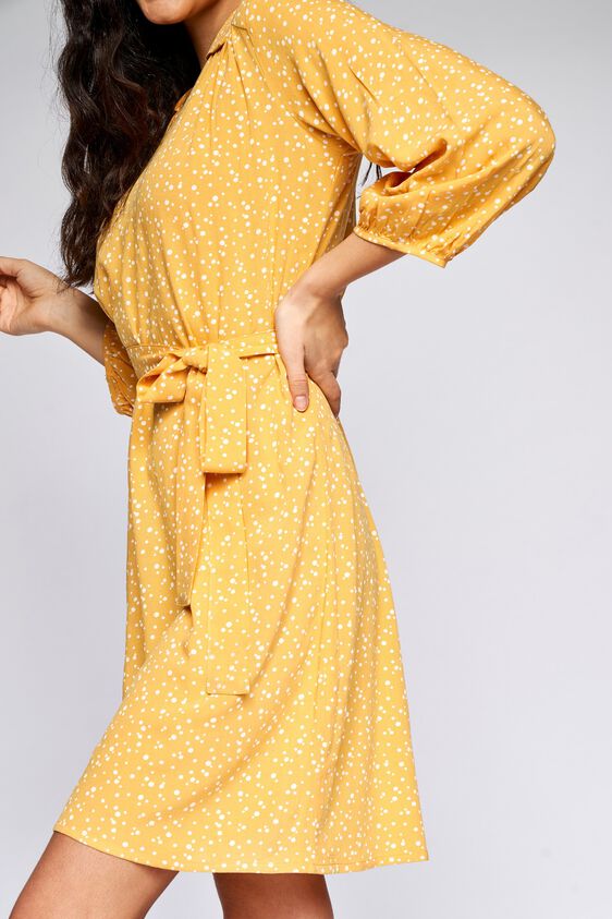 6 - Yellow Polka Dots Curved Dress, image 6