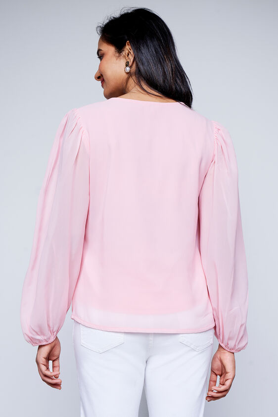 Pink Solid Straight Top, Pink, image 3