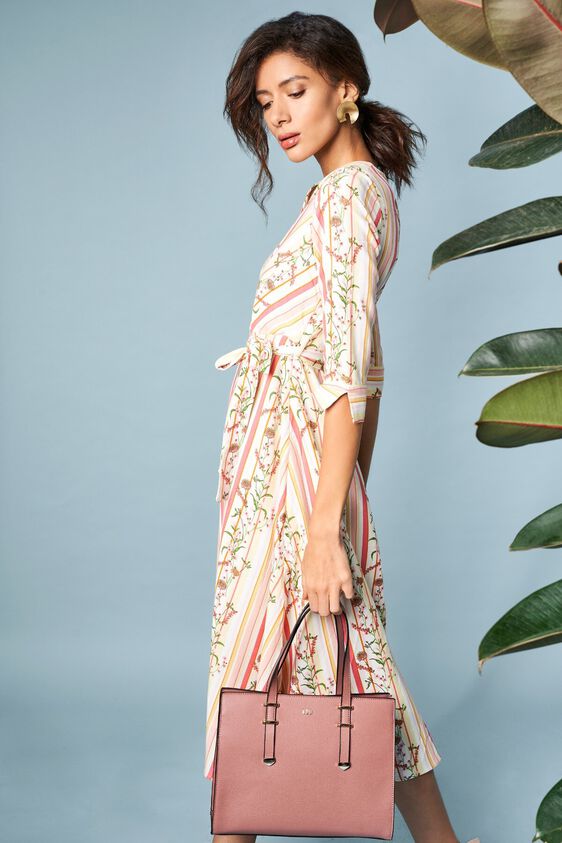 5 - Pink - White Floral Fit and Flare Dress, image 5