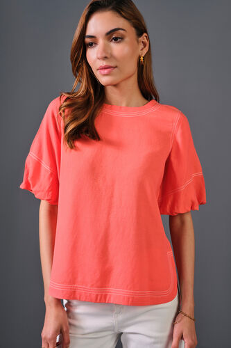 Summer Hint Rayon Top, Orange, image 4