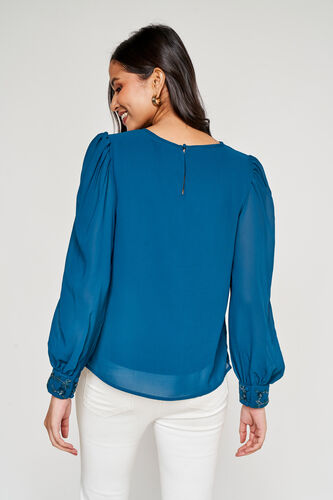 Turquoise Solid Flared Top, Turquoise, image 2
