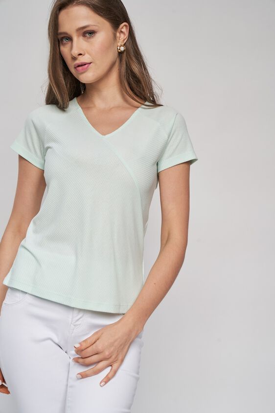 4 - Aqua Self Design Fit And Flare Top, image 4