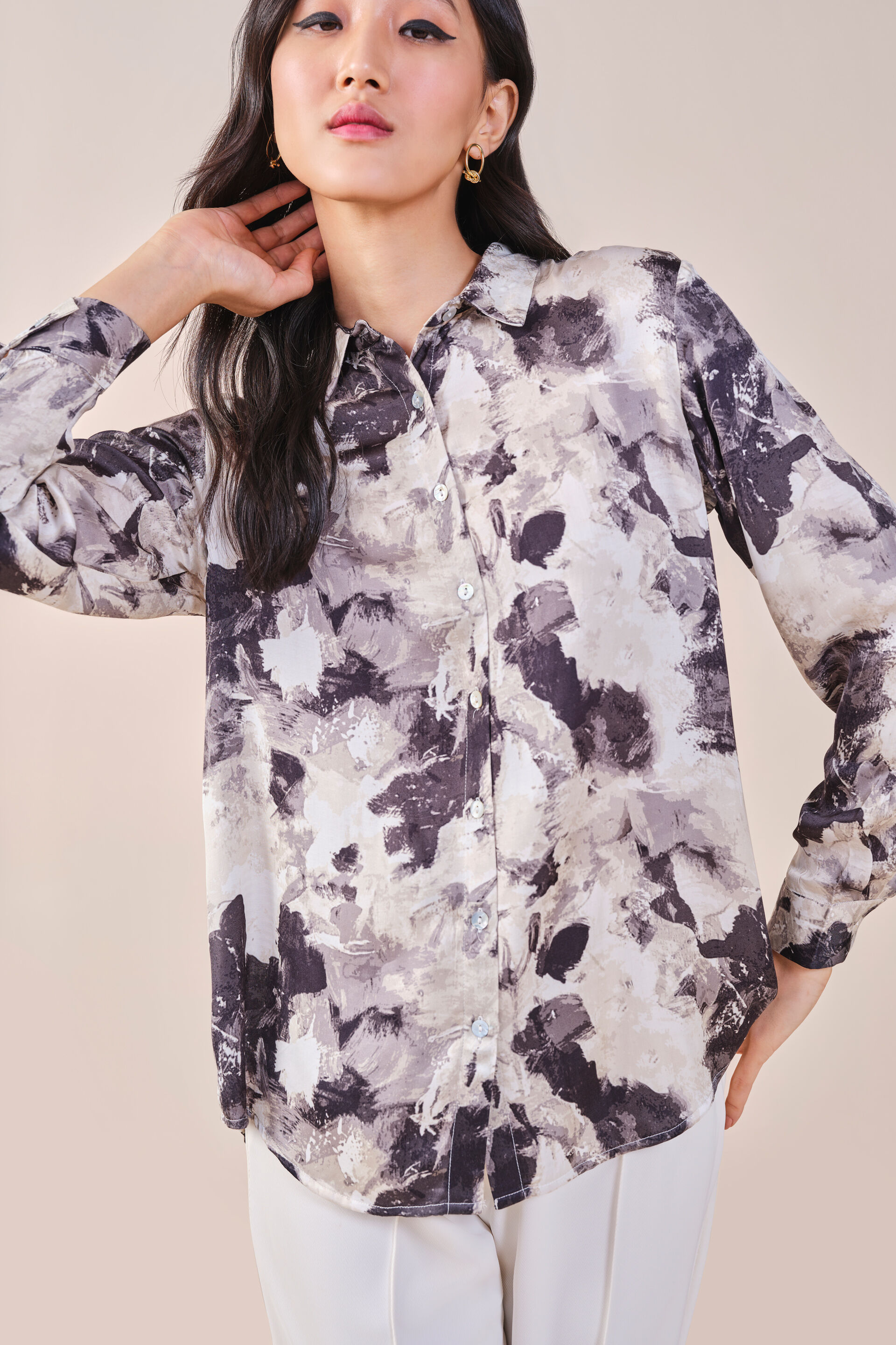 Ebony & Ivory Viscose Shirt, Black, image 6