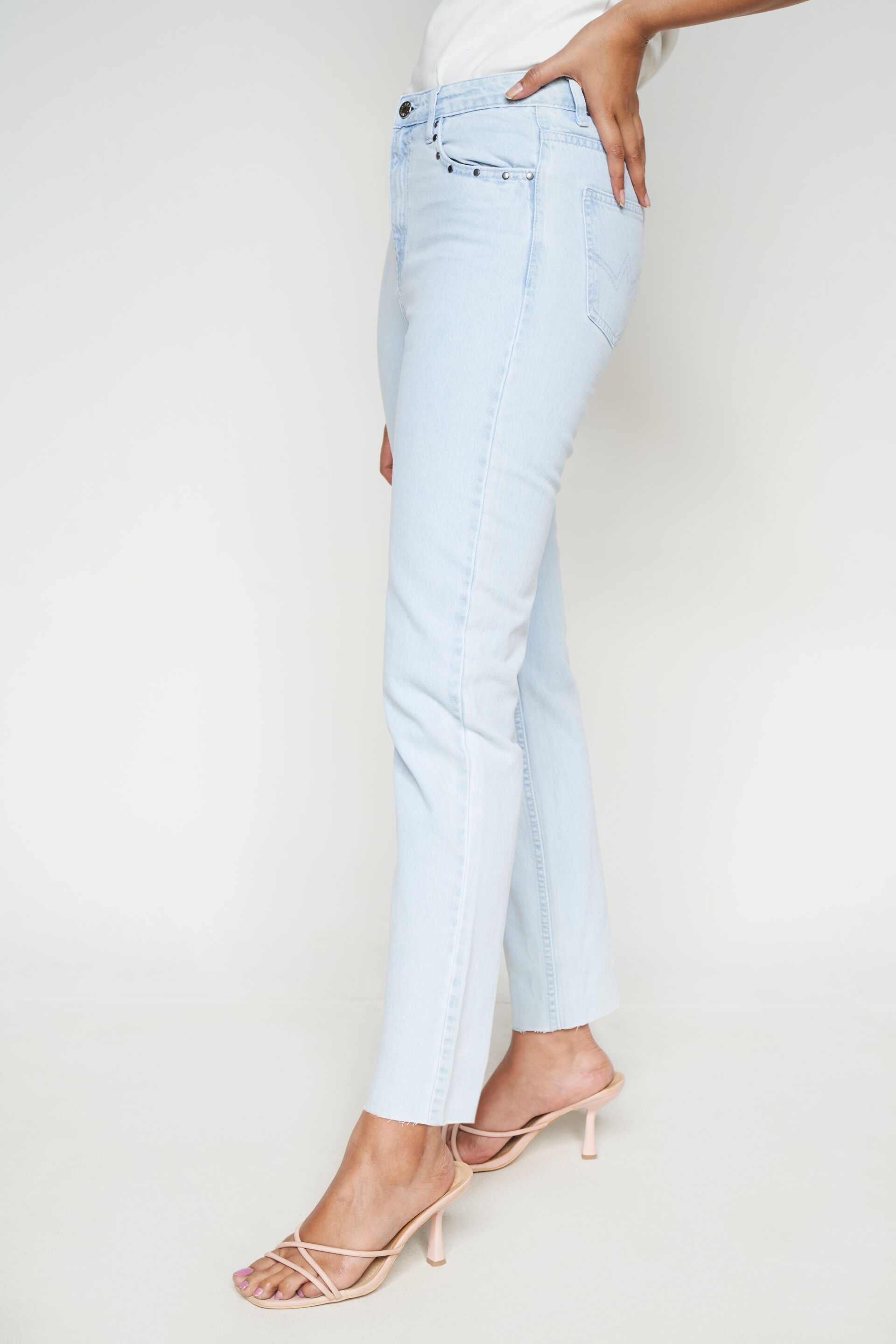 Light Blue Solid Straight Bottom, Blue, image 3