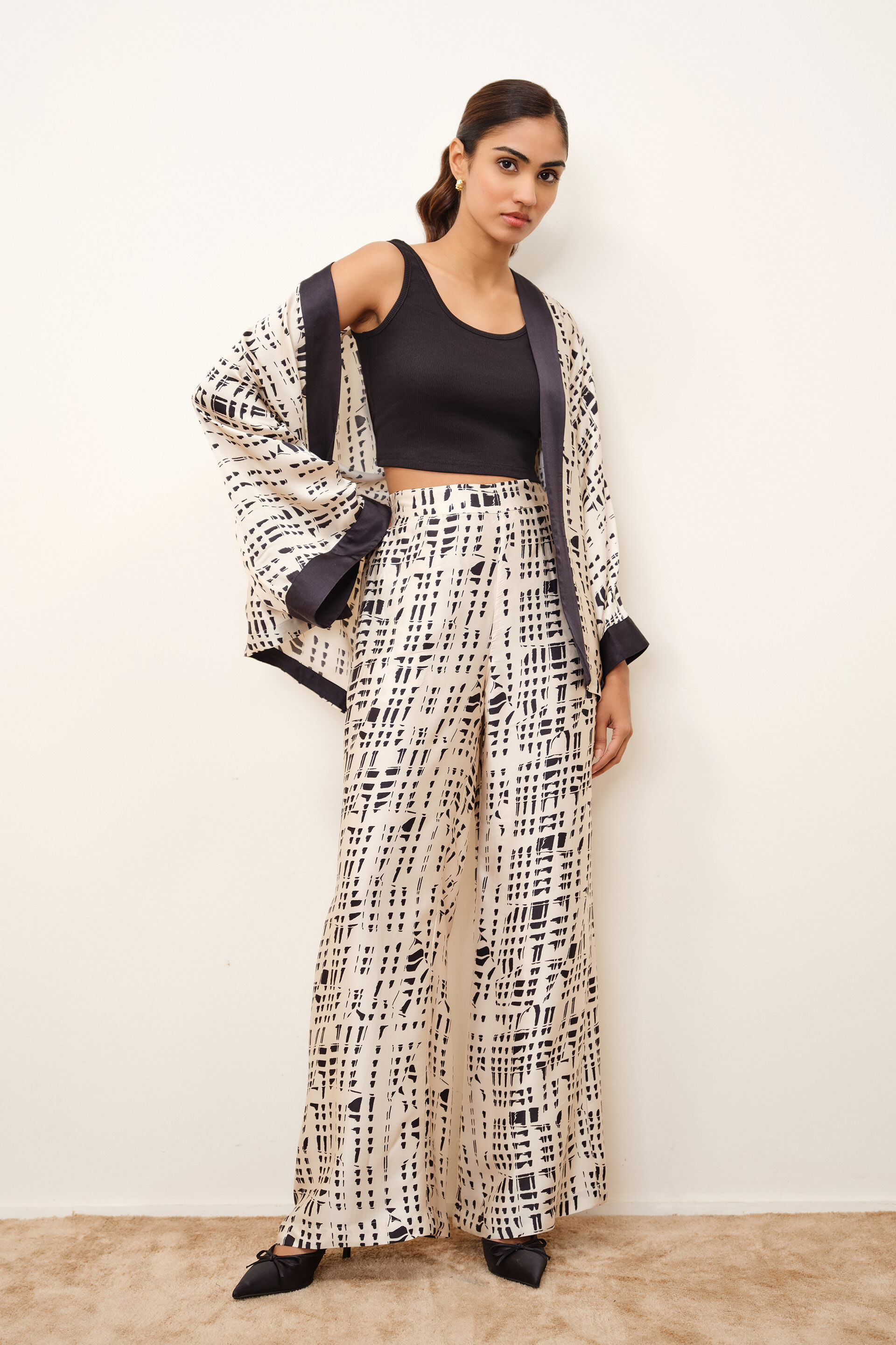 Printed Beige Modal Co-ord Set, Beige, image 2