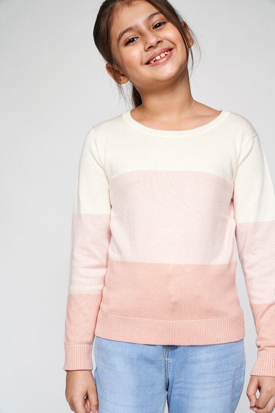 1 - Peach Colour blocked Straight Top, image 1