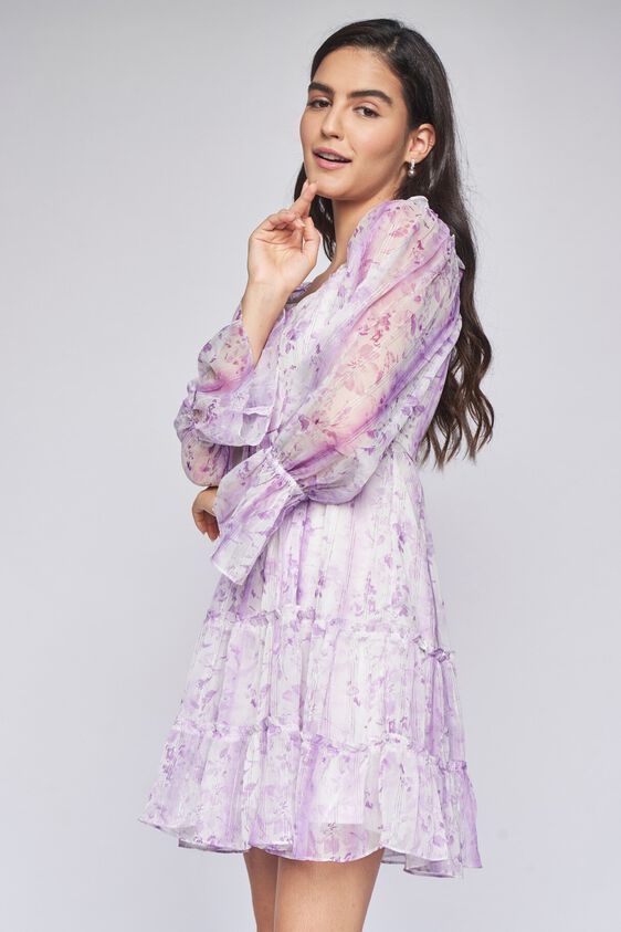 3 - Lilac Tie & Dye Flared Dress, image 3