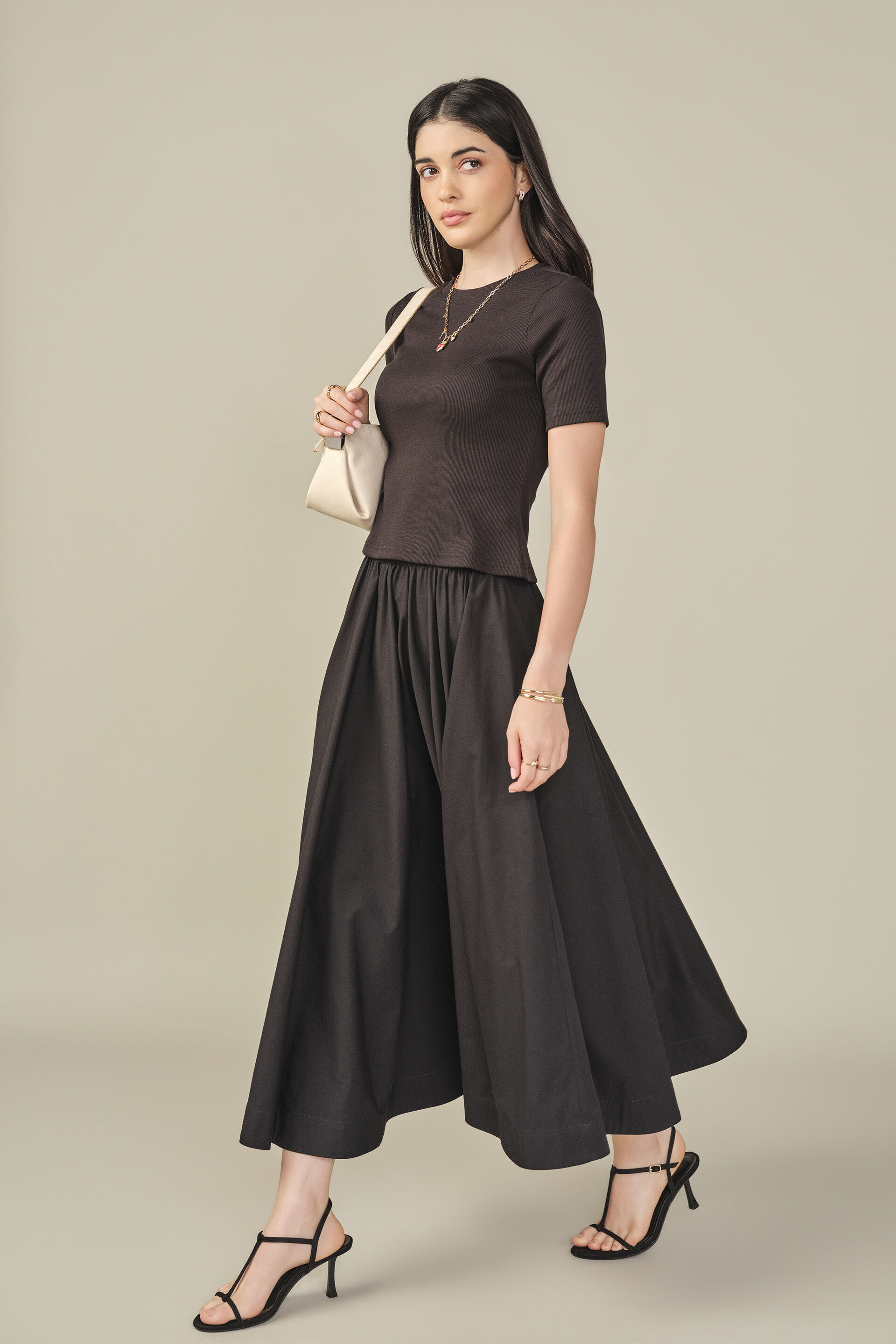 Solid Cotton Top in Black, Black, image 3
