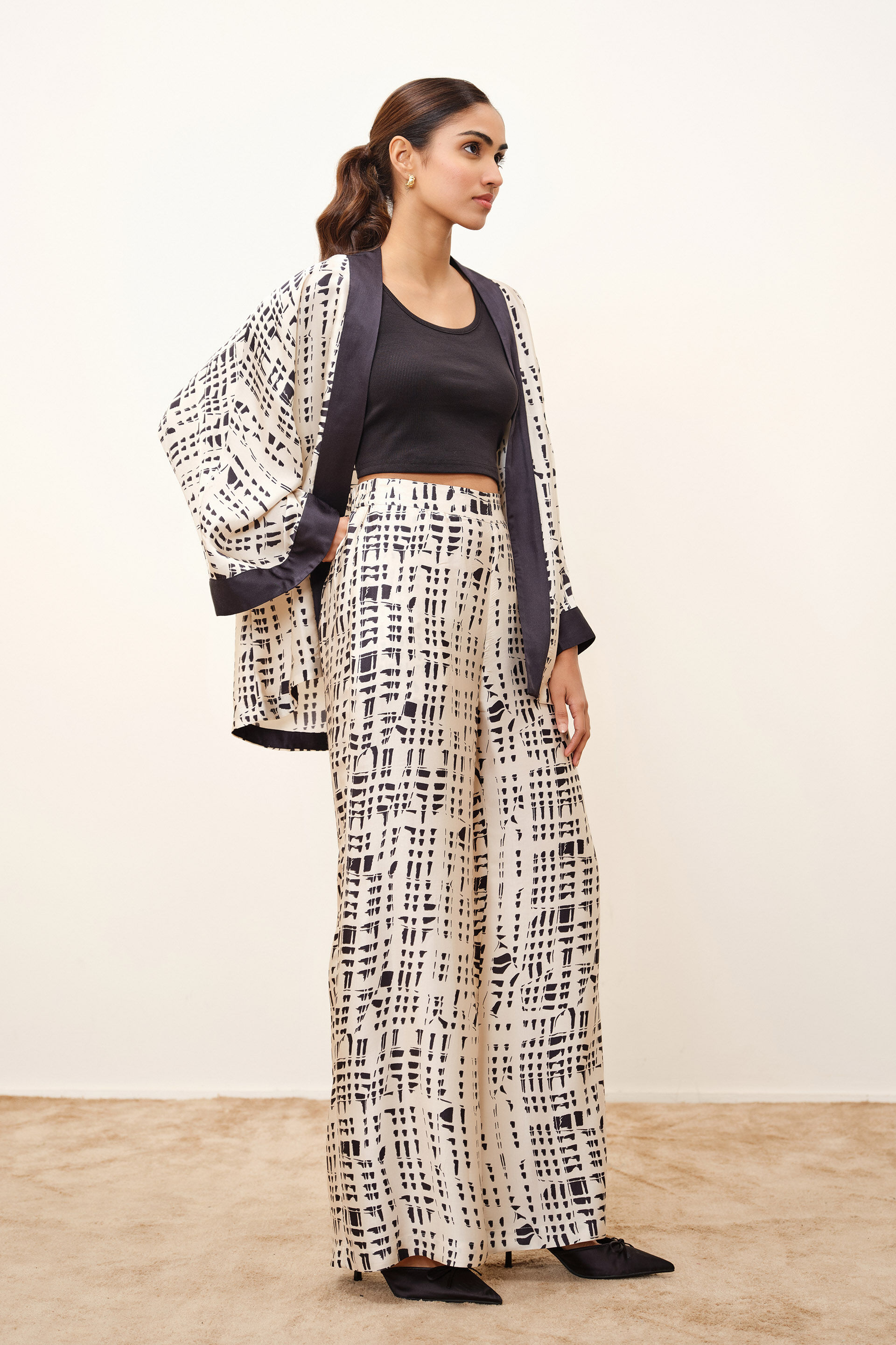 Printed Beige Modal Co-ord Set, Beige, image 3