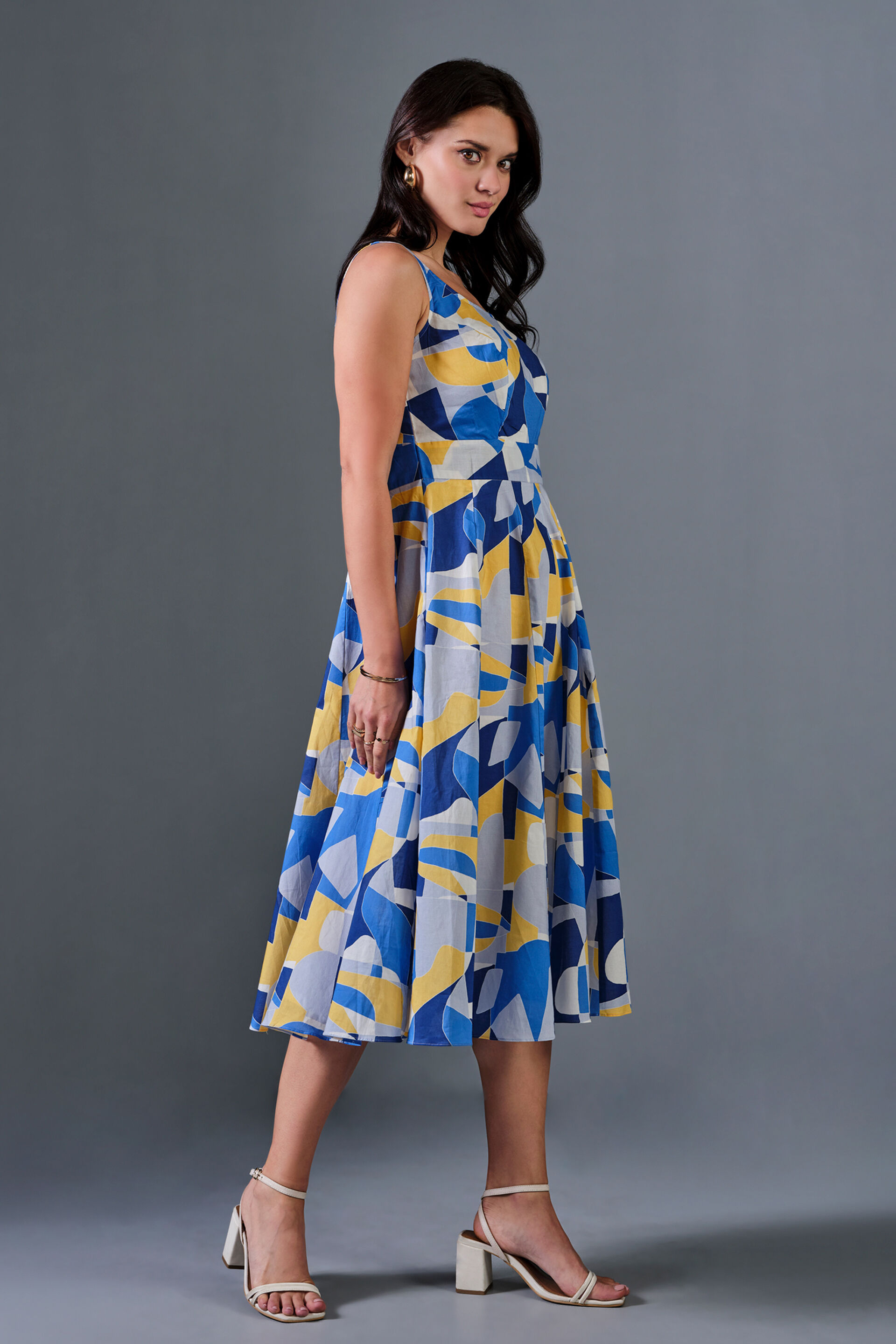 Work of Art Cotton Dress, Blue, image 4