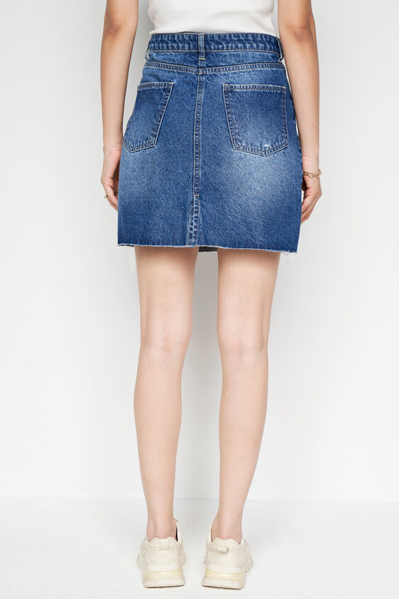 Straight Denim Skirt, Midnight Blue, image 4