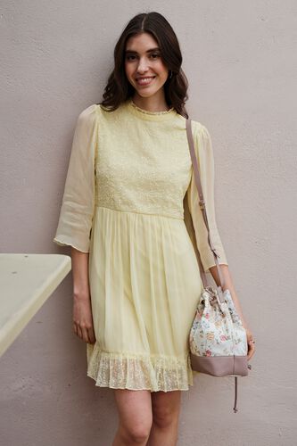 1 - Yellow Solid Straight Dress, image 1