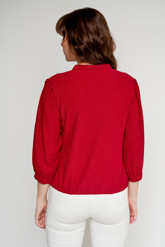 Maroon Solid Straight Top, Maroon, image 5