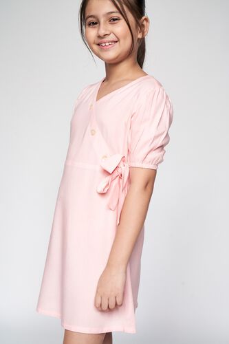 1 - Pink Solid Fit and Flare Dress, image 1