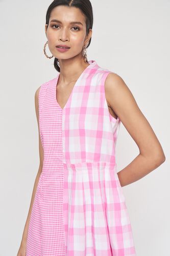 7 - Pink Self Design Peplum Dress, image 7