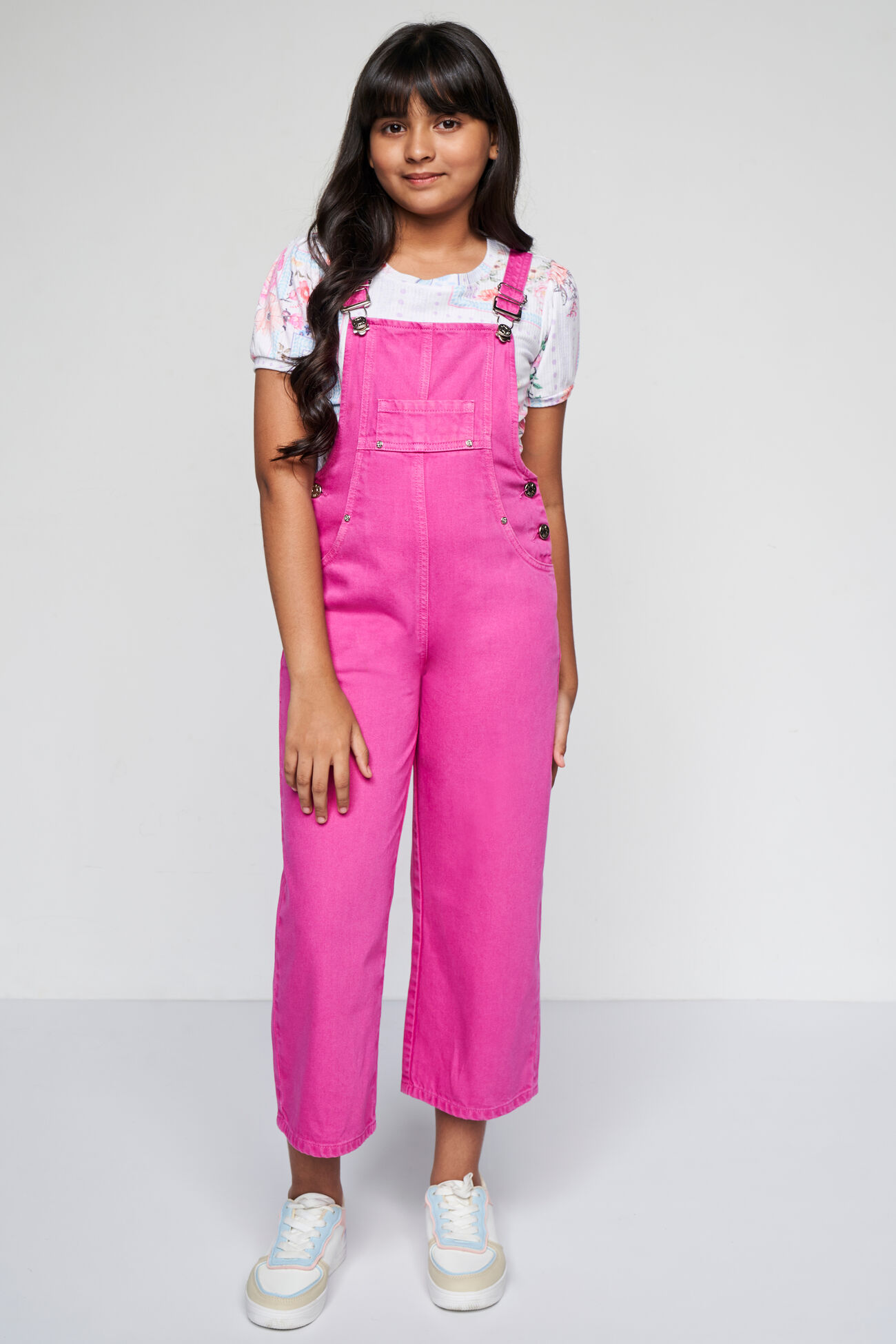 Pink Truffle Solid Dungaree, Pink, image 1