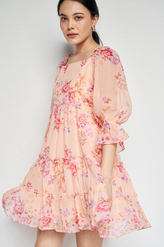 Sunup Floral Dress, Peach, image 4