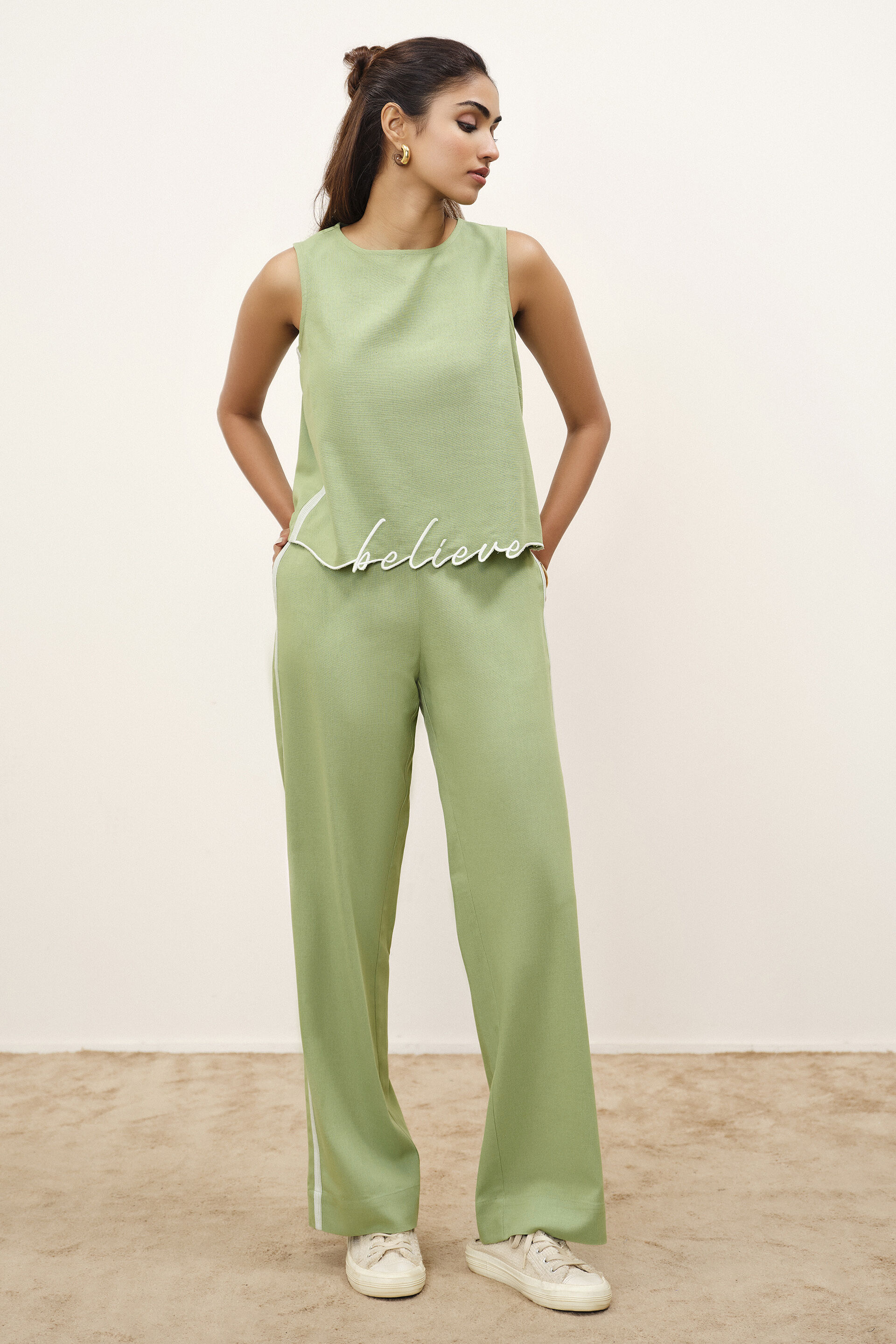 Obsidian Green Embroidered Co-ord Set