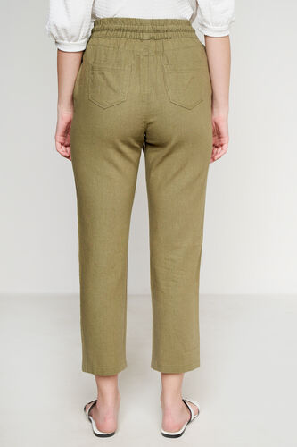 Black Linen Trouser, Olive, image 3
