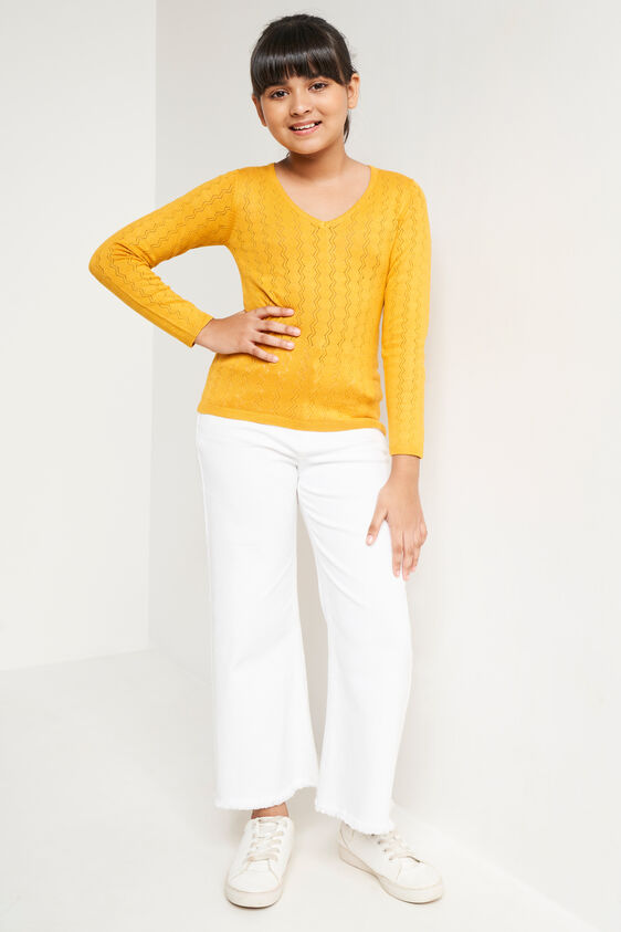 Yellow Solid Straight Top, Yellow, image 1