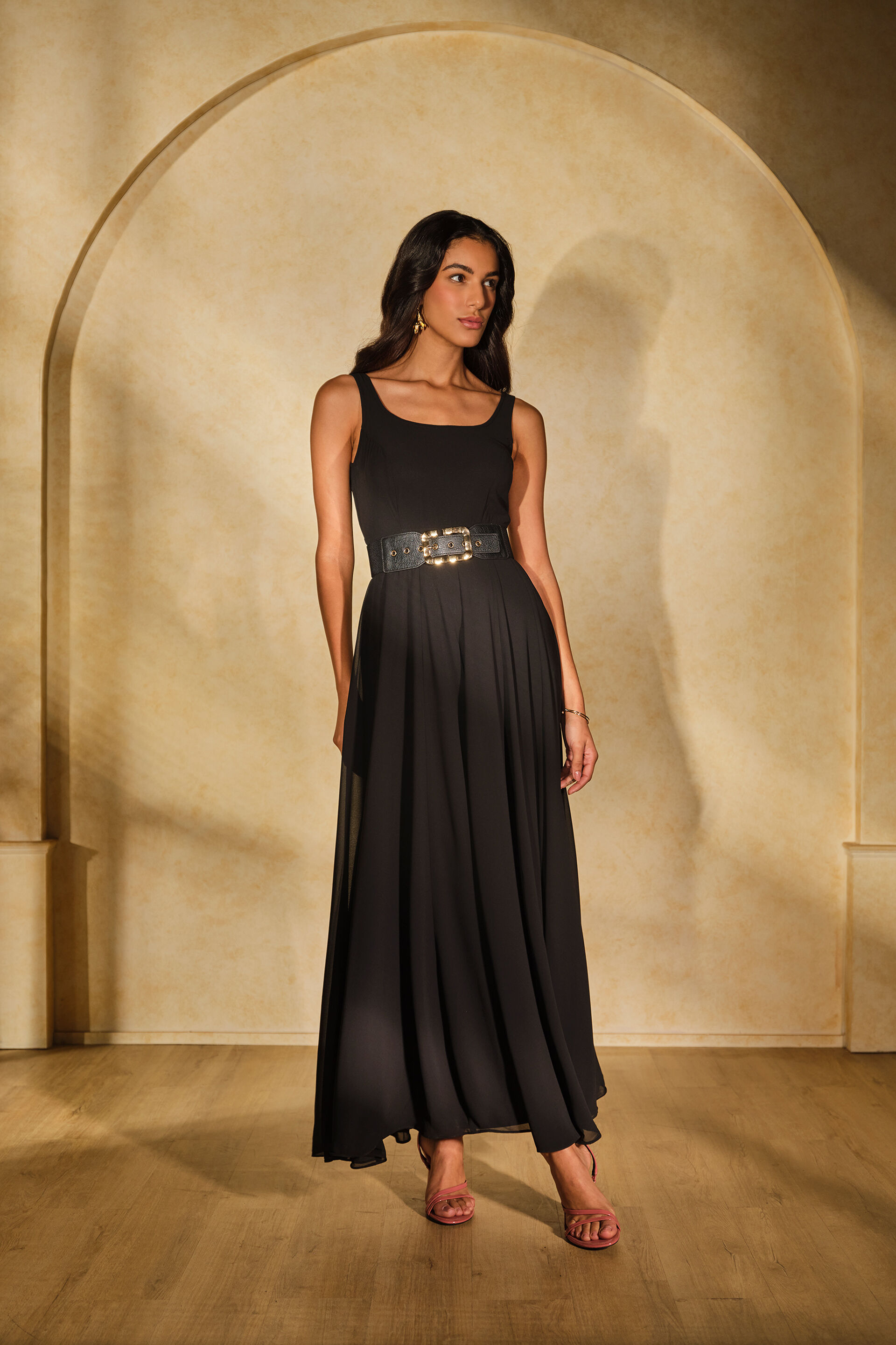 Dear Jane Black Maxi Dress, Black, image 4