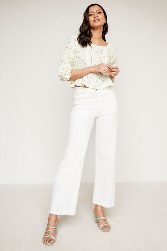 Yellow Floral Curved Top, Yellow, image 4