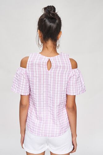 4 - Pink Striped Fit And Flare Top, image 4