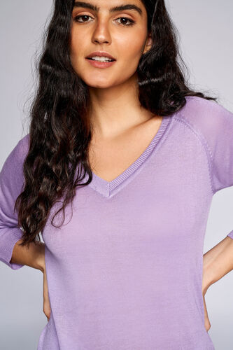 Light Pink Solid Straight Top, Lilac, image 6
