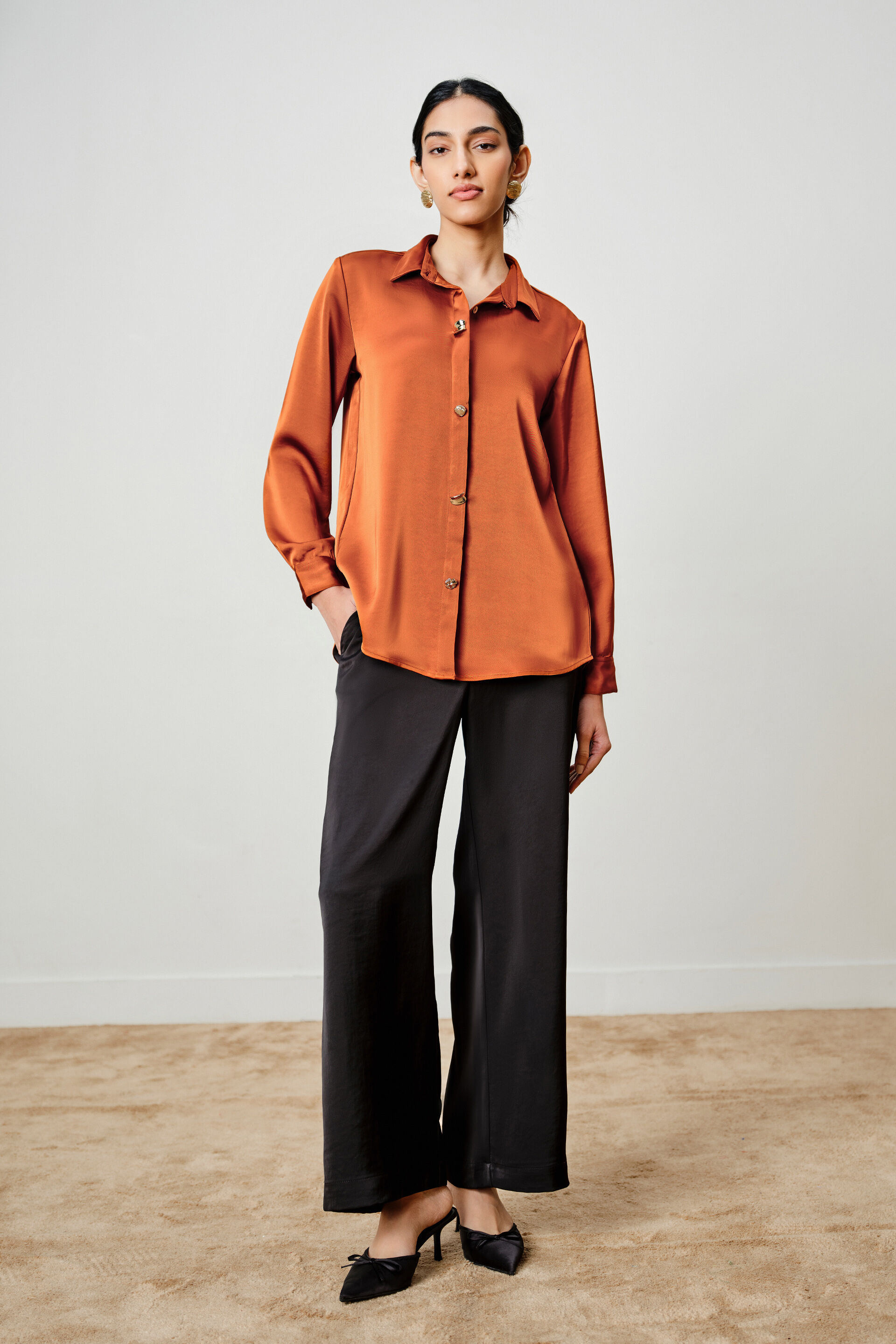 Roux Rust Satin Shirt