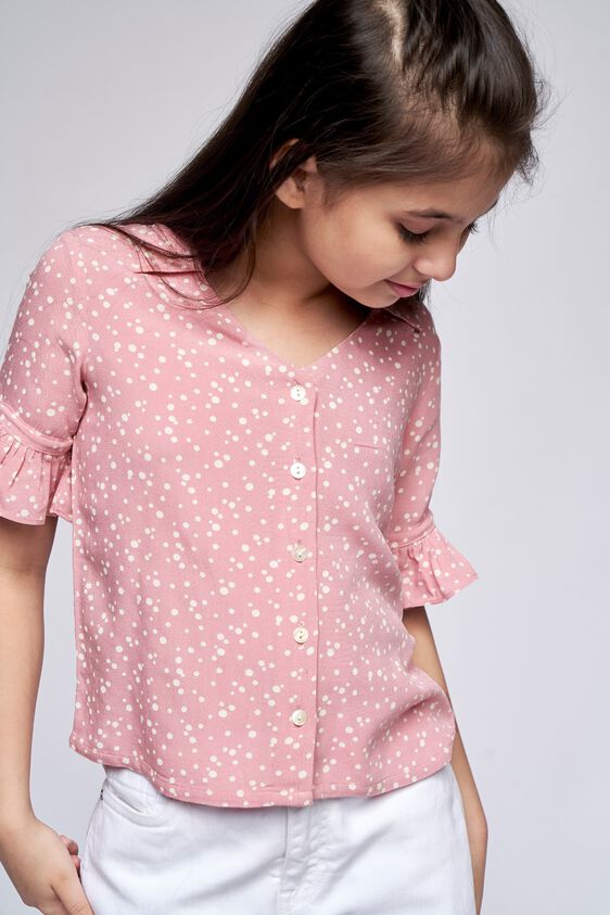 1 - Pink Polka Dots Straight Top, image 1
