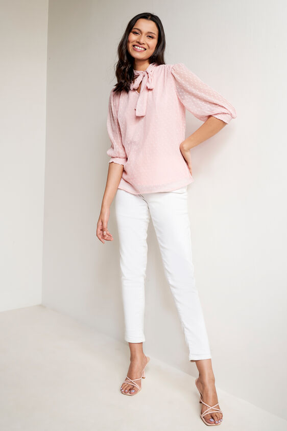 Light Pink Solid Straight Top, Light Pink, image 4