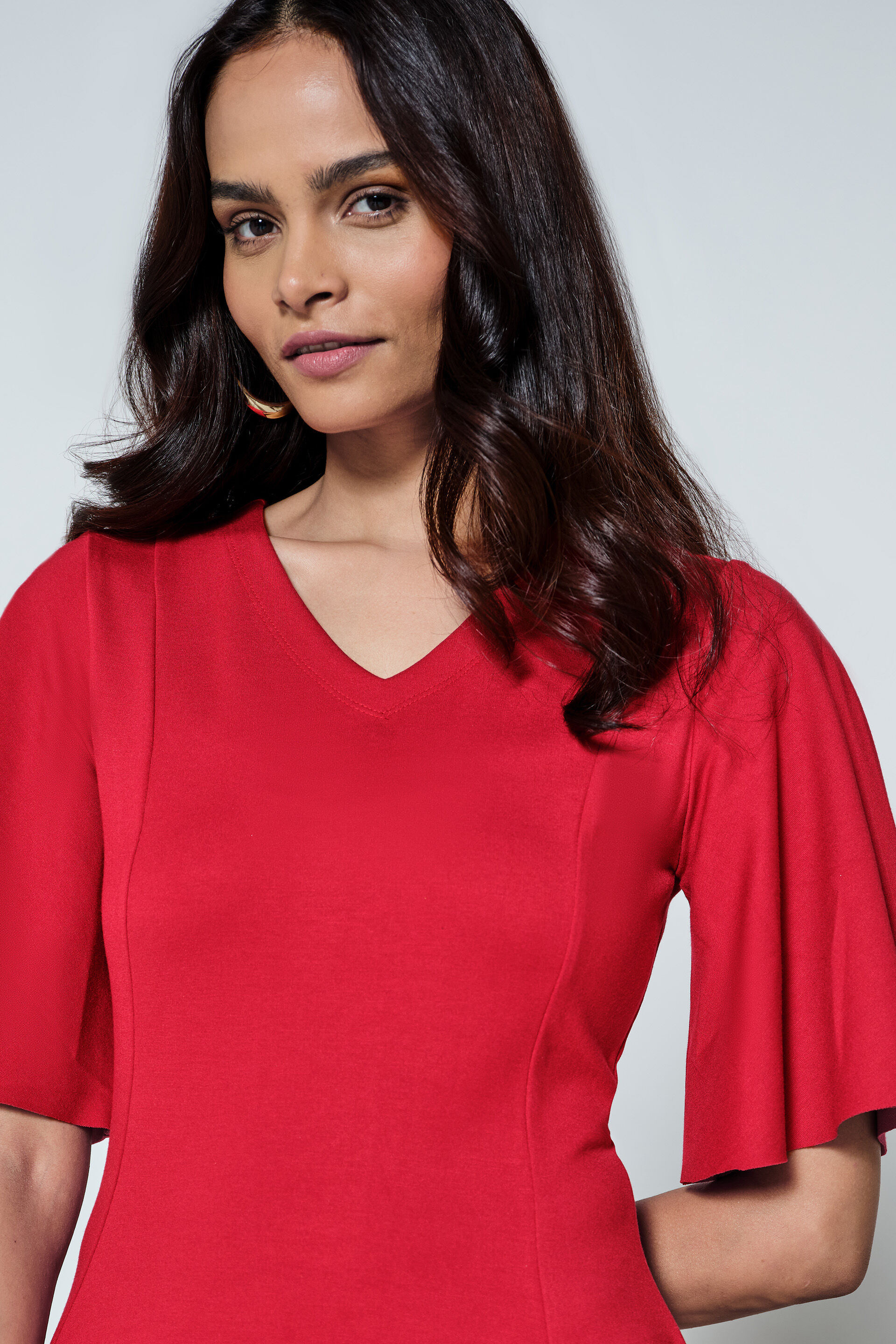 Celine Solid Red Dress, Red, image 4