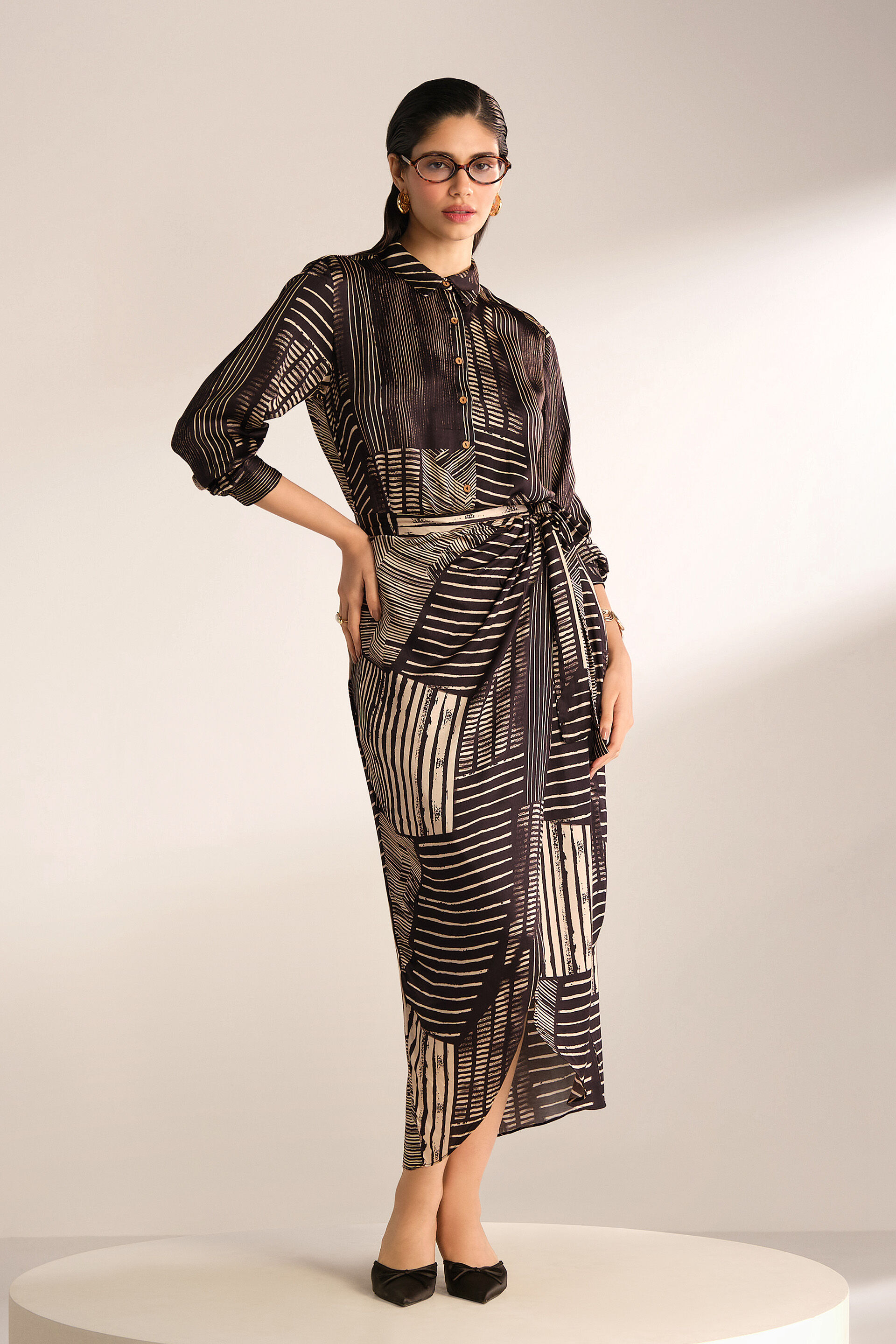 Shanda Modal Skirt Set, Black, image 4