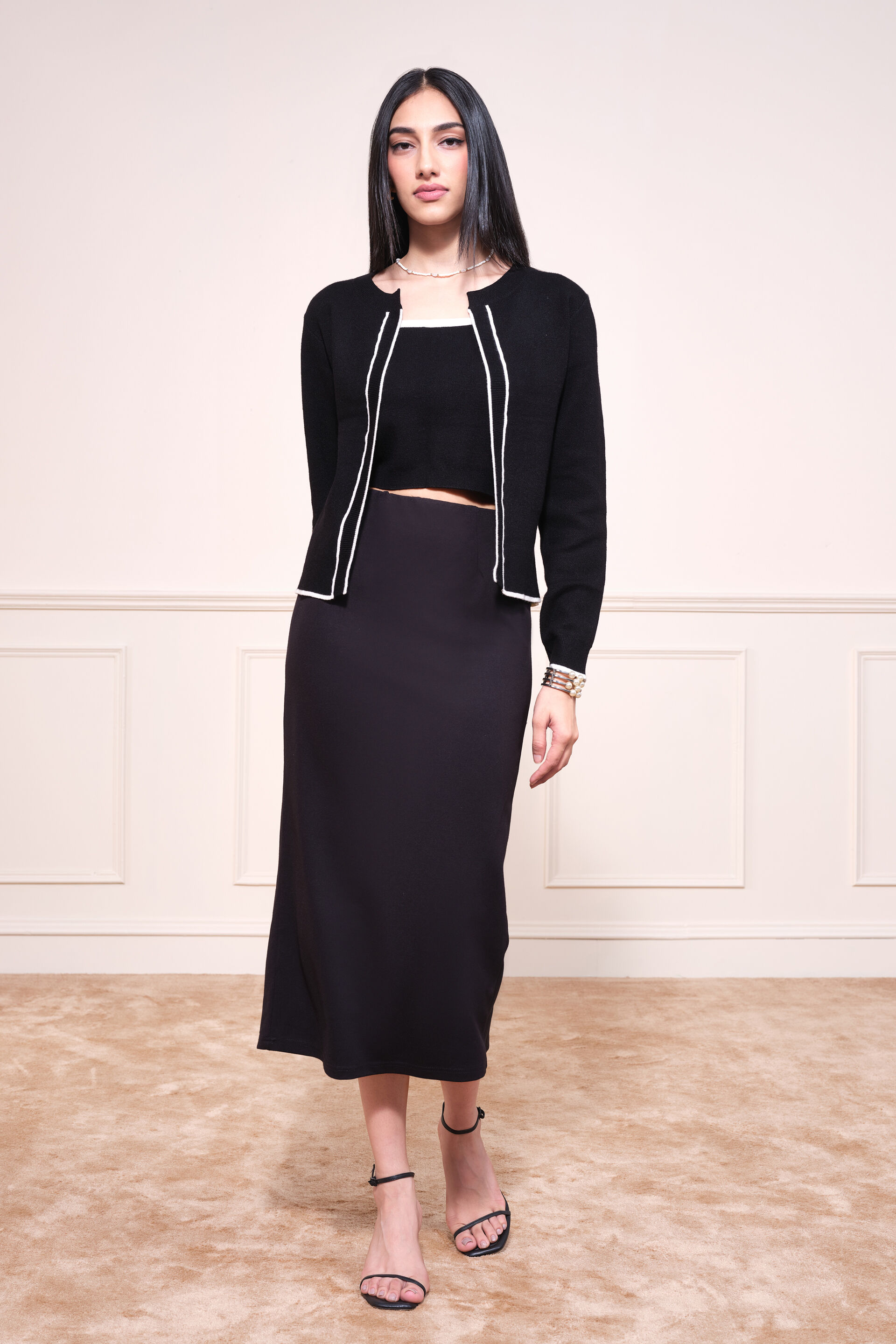 Winter Black Jacket Set, Black, image 4