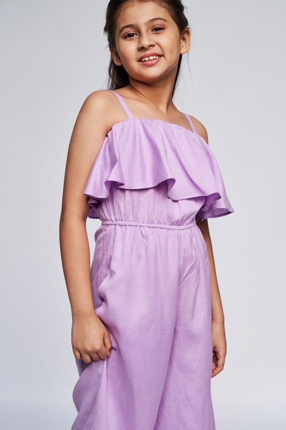 3 - Lilac Solid Straight Jumpsuit, image 3