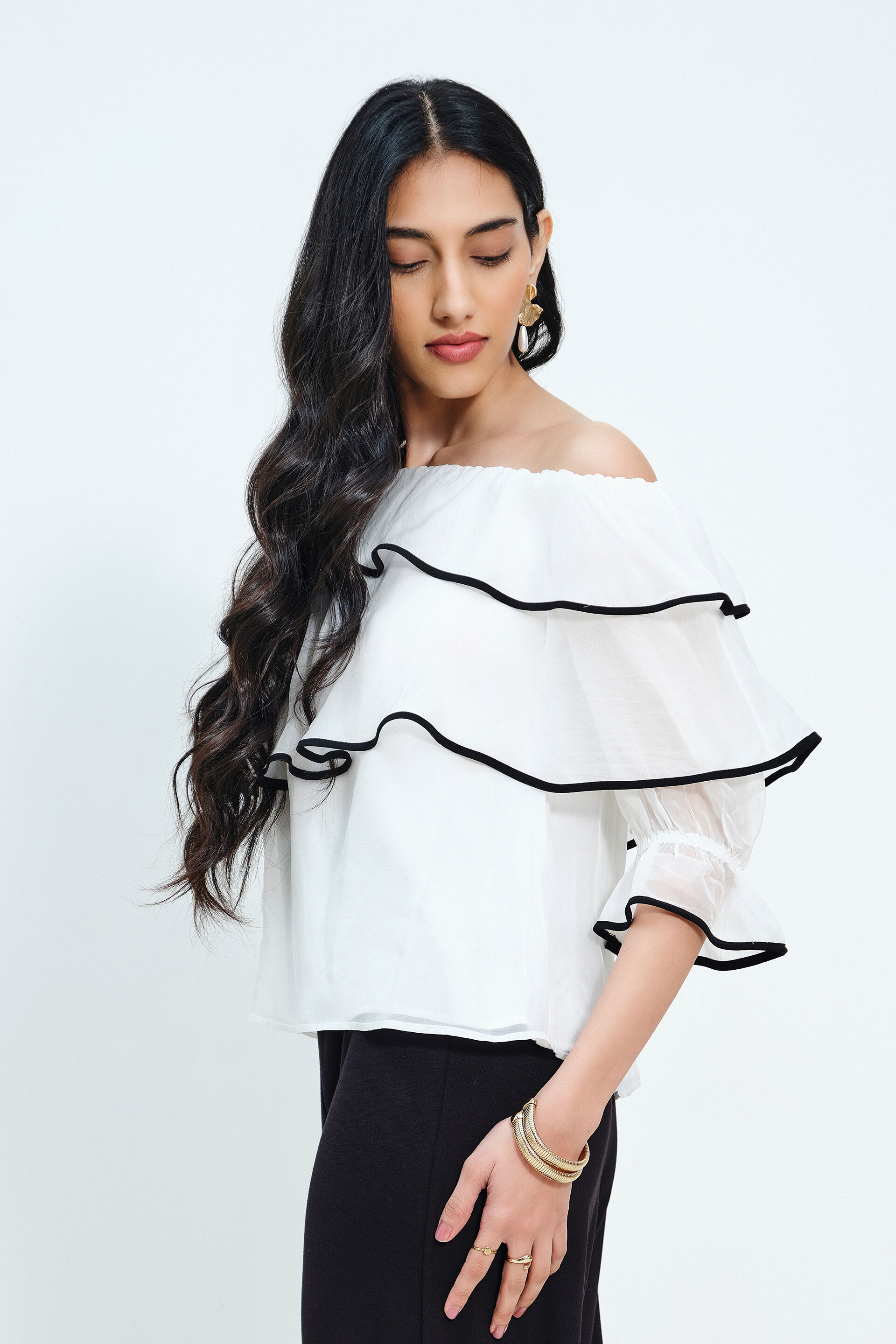 Frosted Petal Top, White, image 4