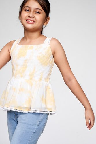 4 - Yellow Smocked Fit and Flare Top, image 4