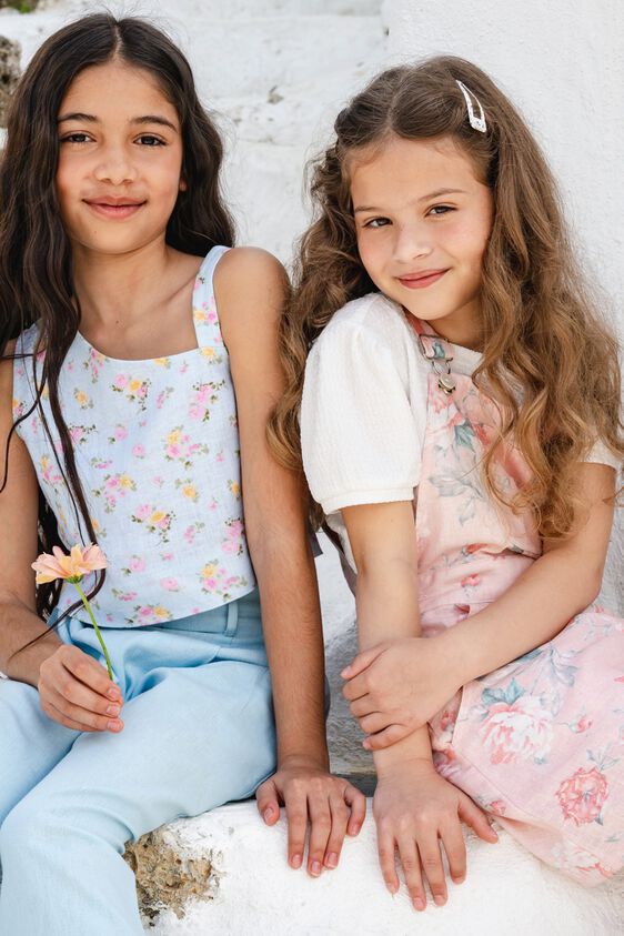 5 - Pink Floral Flared Dungaree, image 5