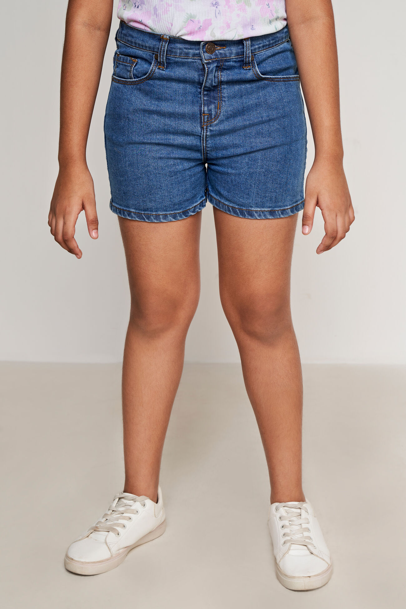 Midnight Blue Solid Straight Shorts, Blue, image 2